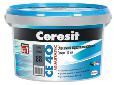 Затирка Ceresit №88 Aquastatic CE 40 темно-синяя, ведро 2 кг